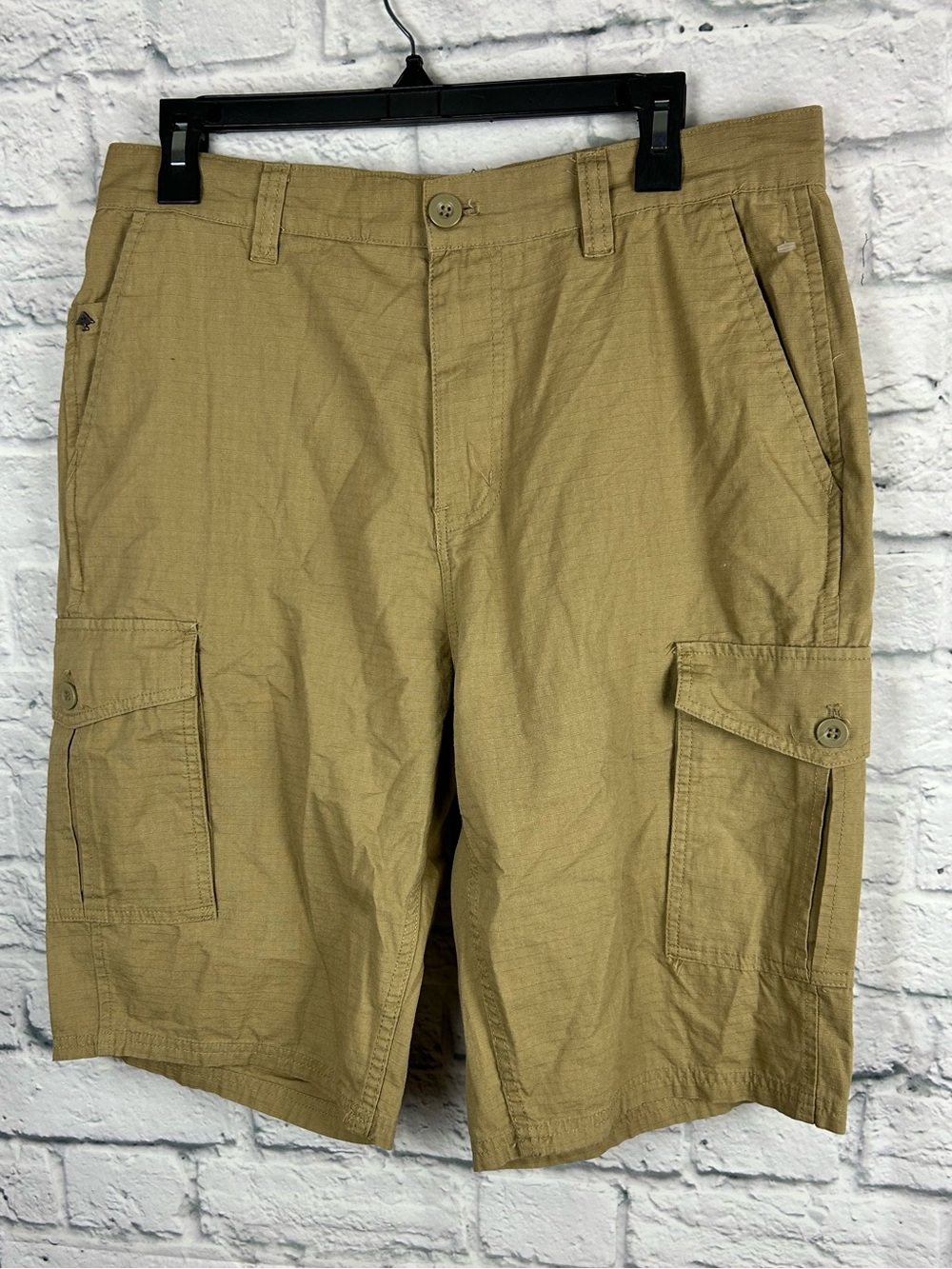LRG Lifted Research Group Cargo Shorts Khaki Ripstop Cotton Men’s Size 32